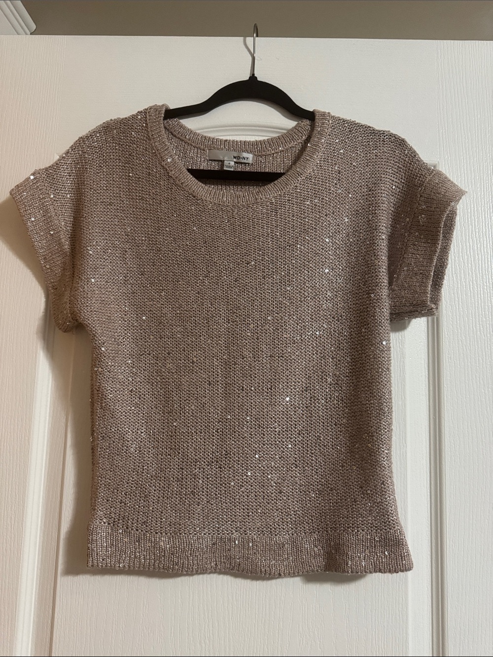 WD.NY Sequin Knit Short-Sleeve Top